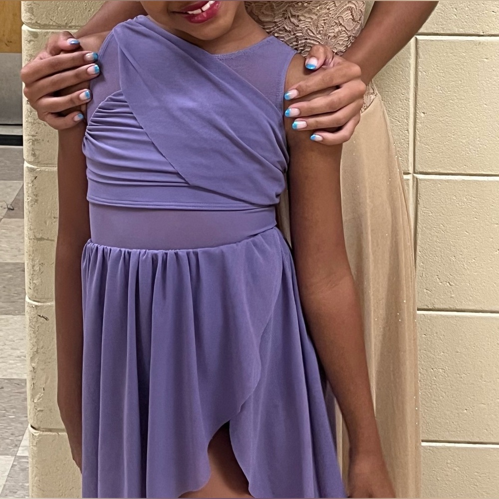 Balera purple contemporary dance dress costume. IC